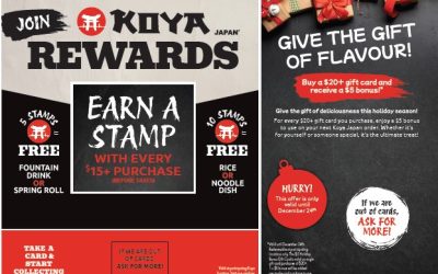 Earn Stamps Towards Free Food At Koya